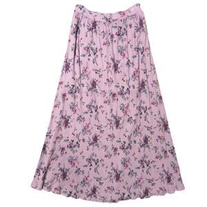 Mi Ami Floral Purple Peasant Skirt Size S Maxi Cottagecore Festival Coquette Y2K